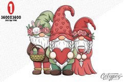 Valentine Gnome Sublimation Clipart - High Quality Design Product Image 1
