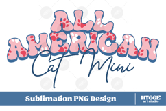 American Cat Mini 4th of July USA Paw DTF PNG Sublimation Product Image 1