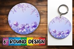 Radiant Blossom Sparkle PNG Sublimation Circle: Keychain, Co Product Image 1