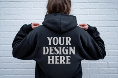 Navy Gildan 18500 Hoodie Mockup, G18000 Hoodie Model mockup Product Image 1