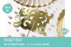 Baby Shower Cake Topper SVG | Baby Girl SVG with pacifier Product Image 3