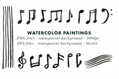 Watercolor Music Illustrations Clip Art PNG & EPS Product Image 2