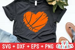 Basketball SVG | Basketball Heart Brush Strokes Product Image 4