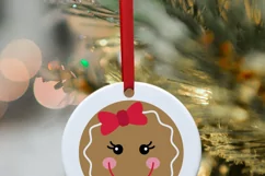 Gingerbread girl face SVG, christmas character cutting files Product Image 2