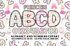 Princess Alphabet png clipart, princess letters doodle Product Image 1