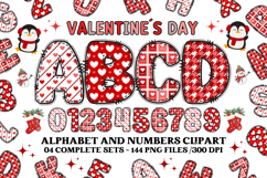 Valentine Alphabet Clip Art, valentines day letters doodle Product Image 1