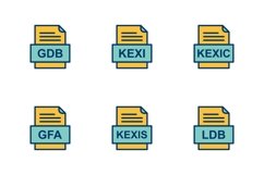 Set Of File Formats Icons Product Image 1