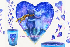 Love clipart, Cat clipart, watercolor cat clipart, Digital Product Image 3
