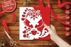 Papercut Baby Fox with Flowers and Hearts card cover Product Image 1