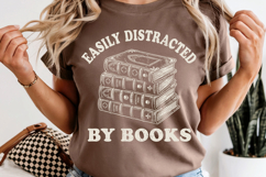 Easily Distracted by Books PNG Book Lover Reading Product Image 8
