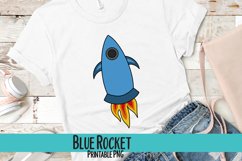 Blue Rocket Sublimation PNG Product Image 1