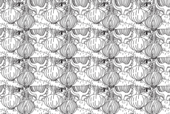 Line art seamless pattern with vegetables background vector Product Image 1