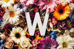 Letter W with Flowers Background Wallpaper Product Image 1