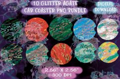 Sublimation Glitter Agate Coaster Round Design Bundle Product Image 1