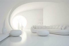 Modern minimalist white living room interior Product Image 1