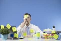 Handsome man dressed in classic shirt with blue tie Product Image 1
