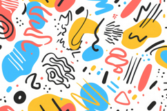 Pattern of Bold Doodle Shapes Background Wallpaper Product Image 1