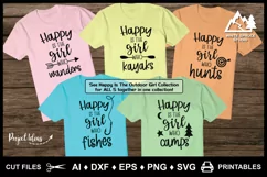 Happy Girl Who Wanders Hiking SVG Quote Cut File Product Image 4