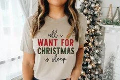 All I Want For Christmas Is Sleep Sublimation PNG Product Image 1