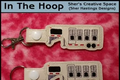 ITH Large Horse Trailer Key Fob - Embroidery Design Product Image 1