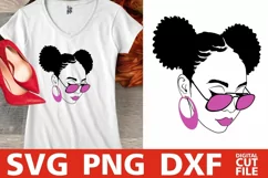 Black Woman with glasses svg, Afro puffs, Black Girl Magic Product Image 1