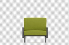 Isometric Arm Chair 3D isolated render Product Image 1