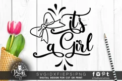 It's a girl with Bow SVG PNG EPS DXF Product Image 2