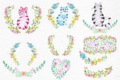 Cute watercolor cats clipart Product Image 2