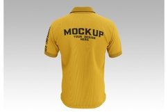 Men's Short Sleeve Polo Shirt Mockup. Back Side Product Image 1