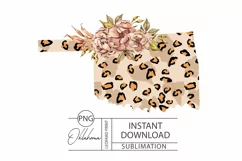 Oklahoma state png files for sublimation. Leopard print png Product Image 1