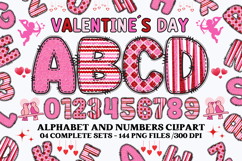 Valentine Alphabet Clip Art, valentines day letters doodle Product Image 1