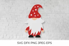 Cartoon Gnome SVG. Funny Christmas, Valentine Day character Product Image 1