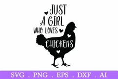 SALE! Just a girl who loves chickens svg, chicken svg Product Image 2