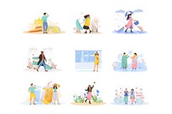 Seasonal flat concept vector illustrations set Product Image 1