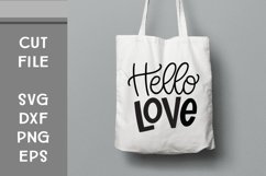 Hello Love, Hand Lettered, Cut File Product Image 1