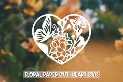 20 Paper Cut Floral Heart , Paper Cut Heart SVG Product Image 2