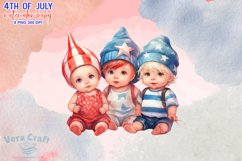 4th Of July Baby Watercolor Clipart Bundle - 8 Variations Product Image 4