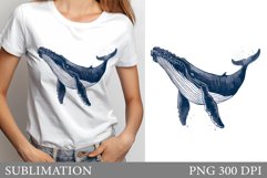 Whale T-Shirt Design. Whale Sublimation Product Image 1