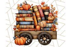 Autumn Library Clipart PNG, Cozy Fall Book Art Product Image 5