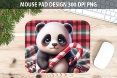 Christmas Panda Mouse Pad Sublimation - Animal PNG Design Product Image 1