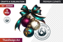 Christmas Jewel Baubles Clipart | Elegant Holiday Ornaments Product Image 1