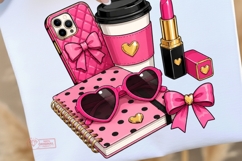 Glam Girl Essentials PNG Clipart Bundle, Pink Beauty Makeup Product Image 2