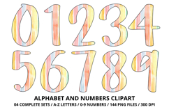 Baby Shower Watercolor Alphabet and Numbers Clipart PNG Product Image 5