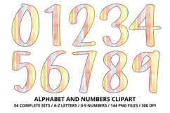 Baby Shower Watercolor Alphabet and Numbers Clipart PNG Product Image 5