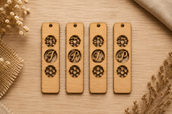 Personalized Alphabet Wooden Bookmark Laser Cut File Product Image 1