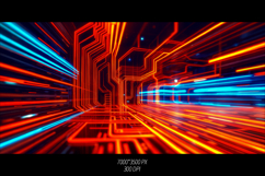 Futuristic interior illuminated by vibrant neon light Product Image 1