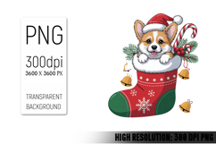 Cute Christmas Dog, Animal Sublimation Clipart PNG Product Image 1