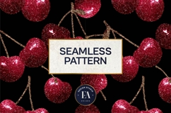 Glitter Coquette Cherry Pattern | Sparkly Glam Texture Paper Product Image 3