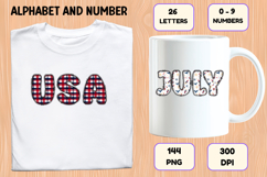 4th July Alphabet png clipart, independence letters doodle Product Image 6