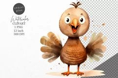 Thanksgiving clipart, Brown turkey clipart, Autumn clipart, Product Image 1